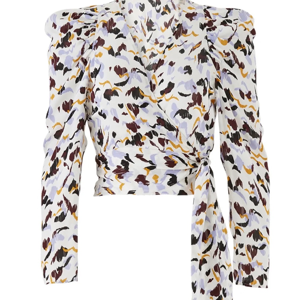 A.L.C. Multicolor Wrap Blouse